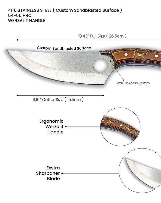 Coltelli da cucina: Handmade Chef-Küchenfleisch-Campingmesser – Nuovo e nell'imballaggio originale da Oberentfelden venduto da abz_l7vm 1