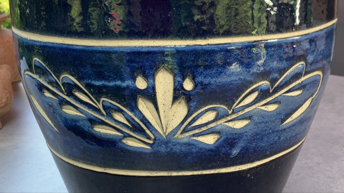 Vasi per fiori: Grosser blauer Blumentopf – Usato da Lyss venduto da Punktum01 1