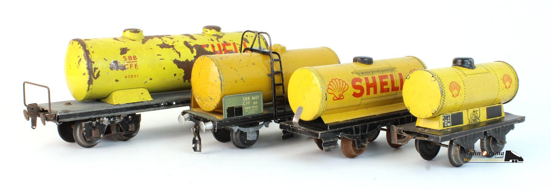 Spur 0 Shell Kesselwagen-Zug, 4-tlg. (Buco, Hag, Distler) (Gebraucht ...