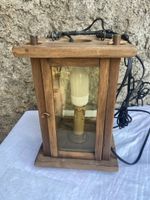 Laternenlampe Holz Glas antik gebraucht