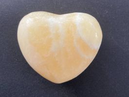 Herz aus Stein gelb-weiss  Citrin Steinherz Dekoration