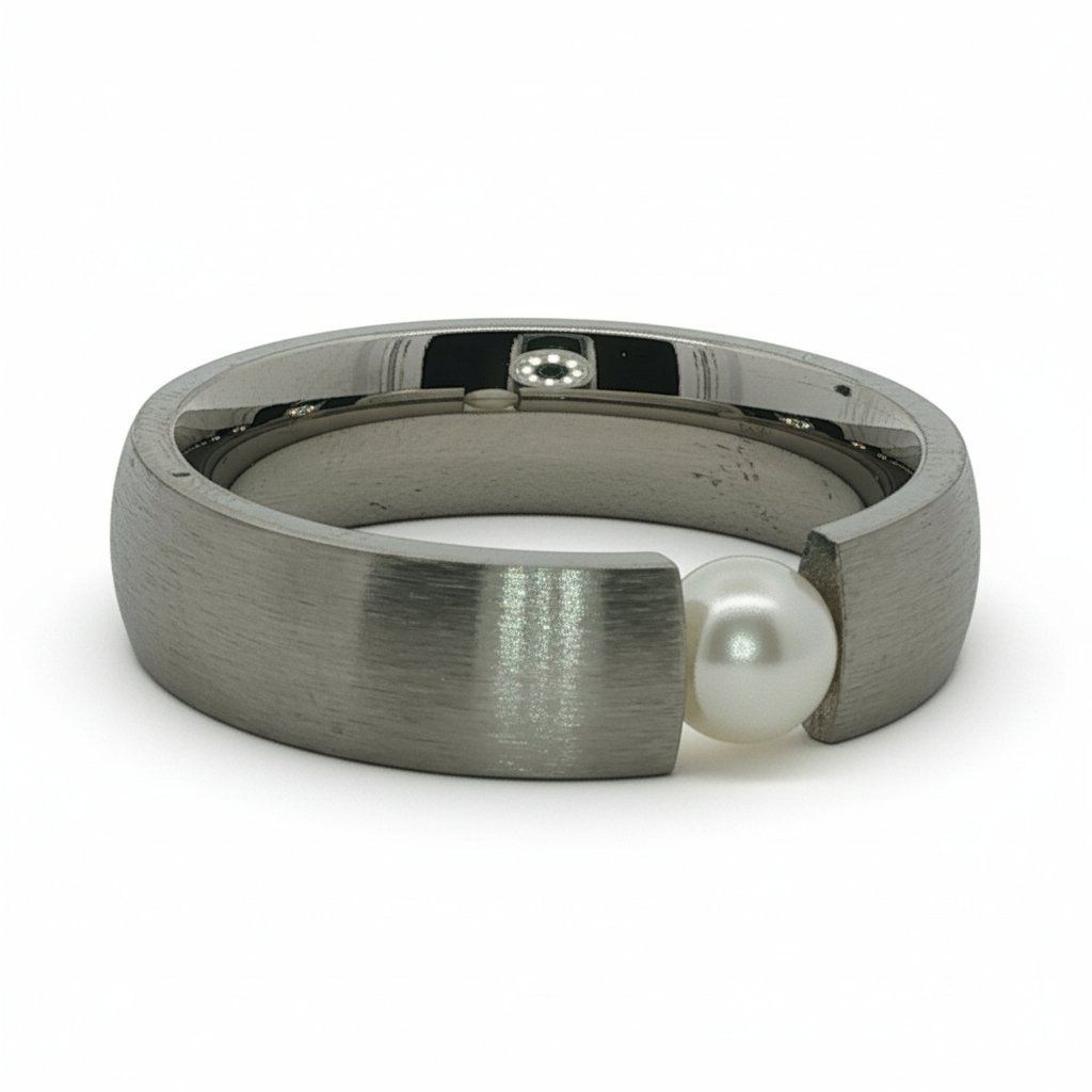 Olga Ribler Ringe: Perlen Ring Edelstahl matt Grösse 58 – Neu (gemäss Beschreibung) aus Luzern von Schmuckoutlet 3