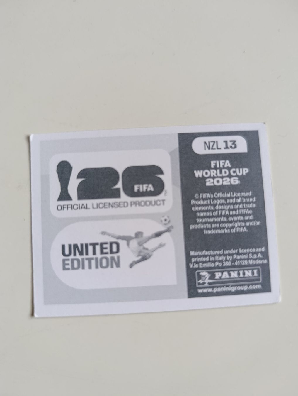 Panini Cartes à collectionner: Panini World Cup 2026 NZL 13 – Neuf (Voir description) à Lavey-Village par pas_7xd2 1