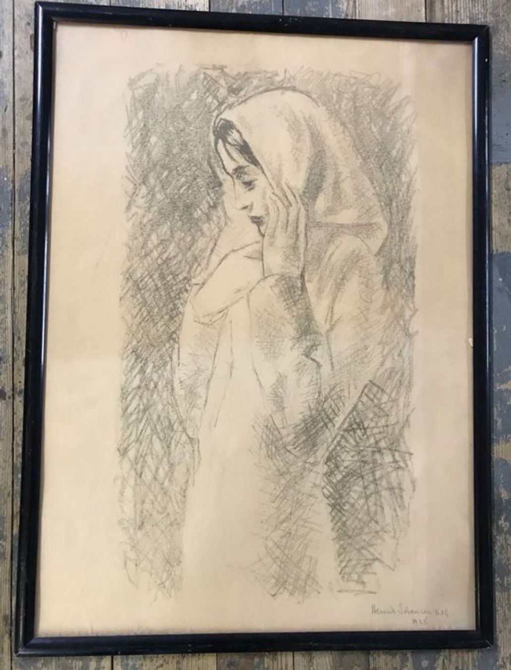 Wandtafeln: Dessin signé , 77 x 56 cm – Gebraucht aus Genève von Octo-puces