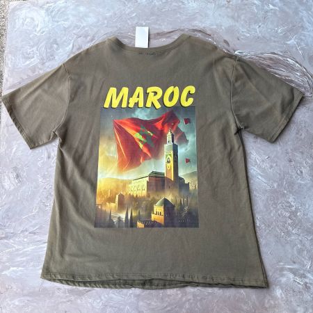 T-shirt oversize kaki imprimé MAROC