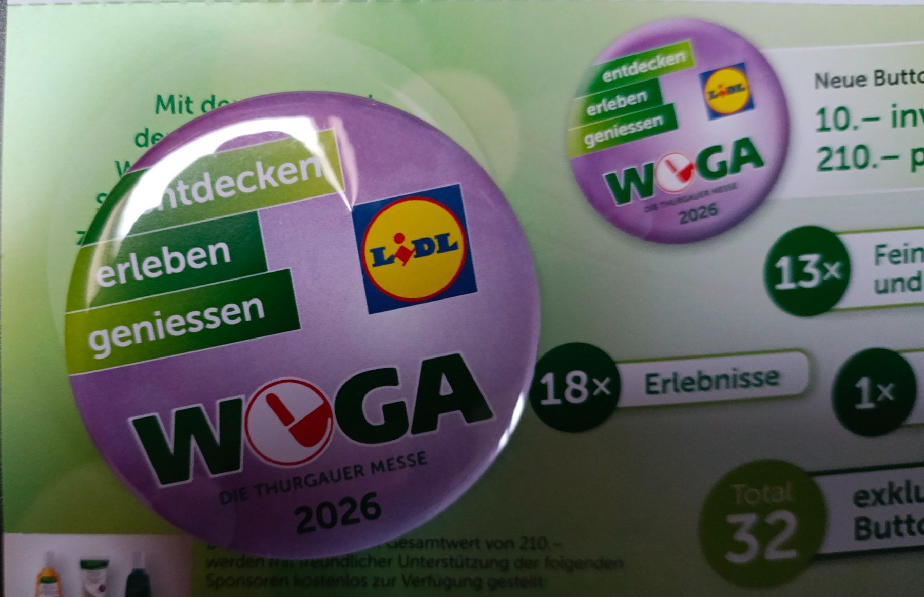 Buoni: WOGA Thurgauer Messe Button – Usato da Krattigen venduto da rcls