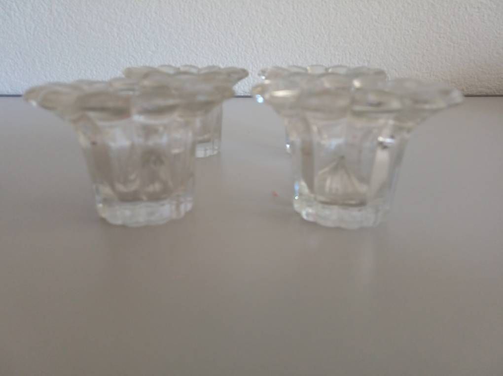 Portacandele: 4 schöne Glas Kerzenhalter – Usato da Giswil venduto da Anubis20 1