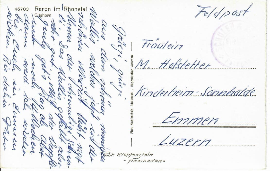 Cartoline postali: Raron – Usato da Hochdorf venduto da Ziegel-16 1