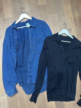 Herren Kleiderpaket: Hemd und HemdähnlichPullover,Grösse M/L
