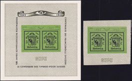 1943 Einzelwerte + Genfer-Block Nr. W17L+W17R+W18, postfr.**