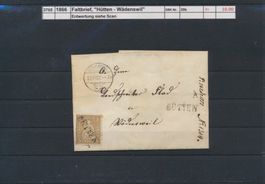 1866 Faltbrief, "Hütten - Wädenswil"