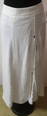 Neu: *Edler Weiss* Leinen Jupe mit Sptzeneinsatz / Gr. 46