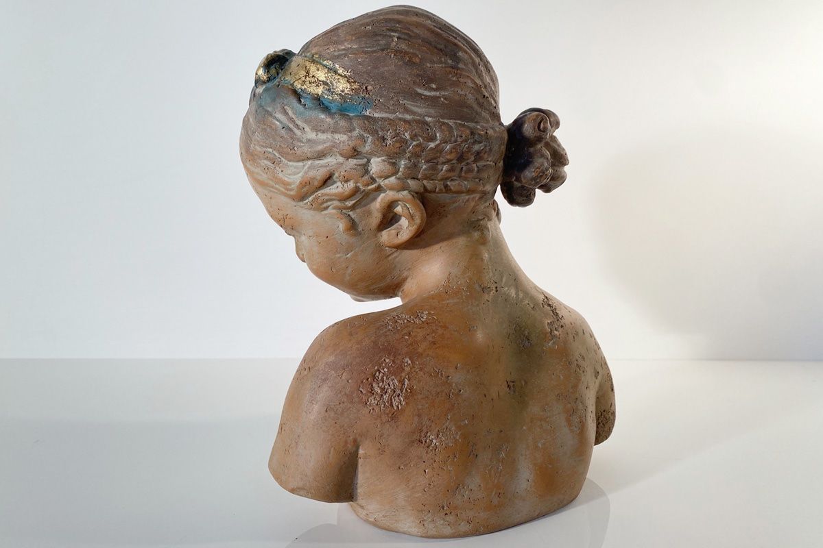 Skulpturen & Statuen: Skulptur Büste eines Mädchens - la rieuse - Terrakotta – Gebraucht aus Ballwil von ClassicGallery 6