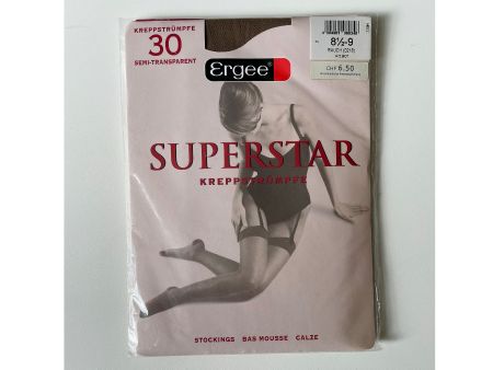 Strümpfe taupe Krepp nahtlos Ergee Gr. 8.5/9 - 30den