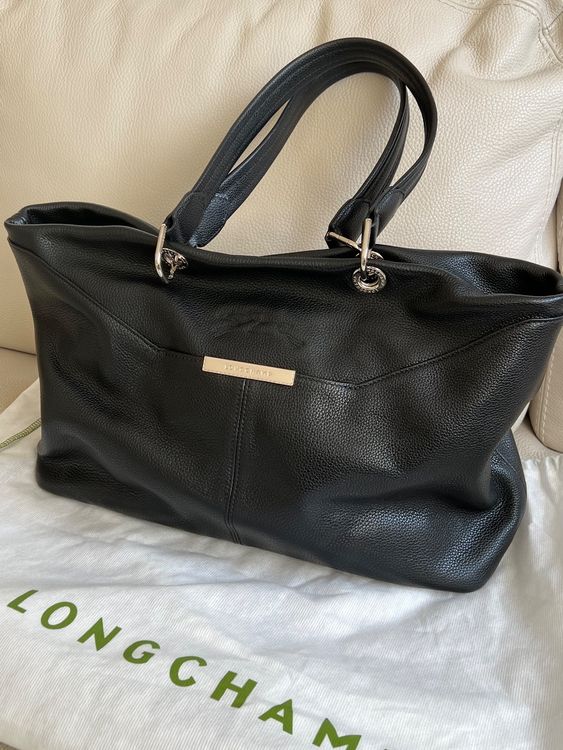 Sac ?� main Longchamp cuir noir | Kaufen auf Ricardo