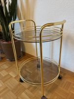 Servierwagen rund Gold Glas zwei Ebenen guter Zustand