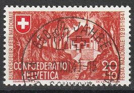 1941 Bundesfeiermarke Vollstempel SCHWYZ 01. August 1941