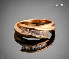 Goldfarbener Ring mit Zirkonia Besatz Größe 52, 55, 56 neu