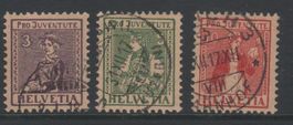 Schweiz Pro Juventute Satz 1917 SBK Nr. J7/J9 o K: 70.00 CHF