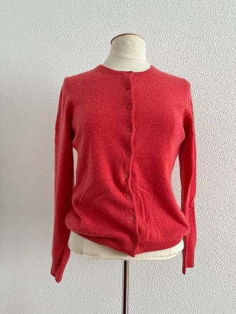 Repeat: Strickjacke, Cardigan, 100% Kaschmir, himbeerrot, M