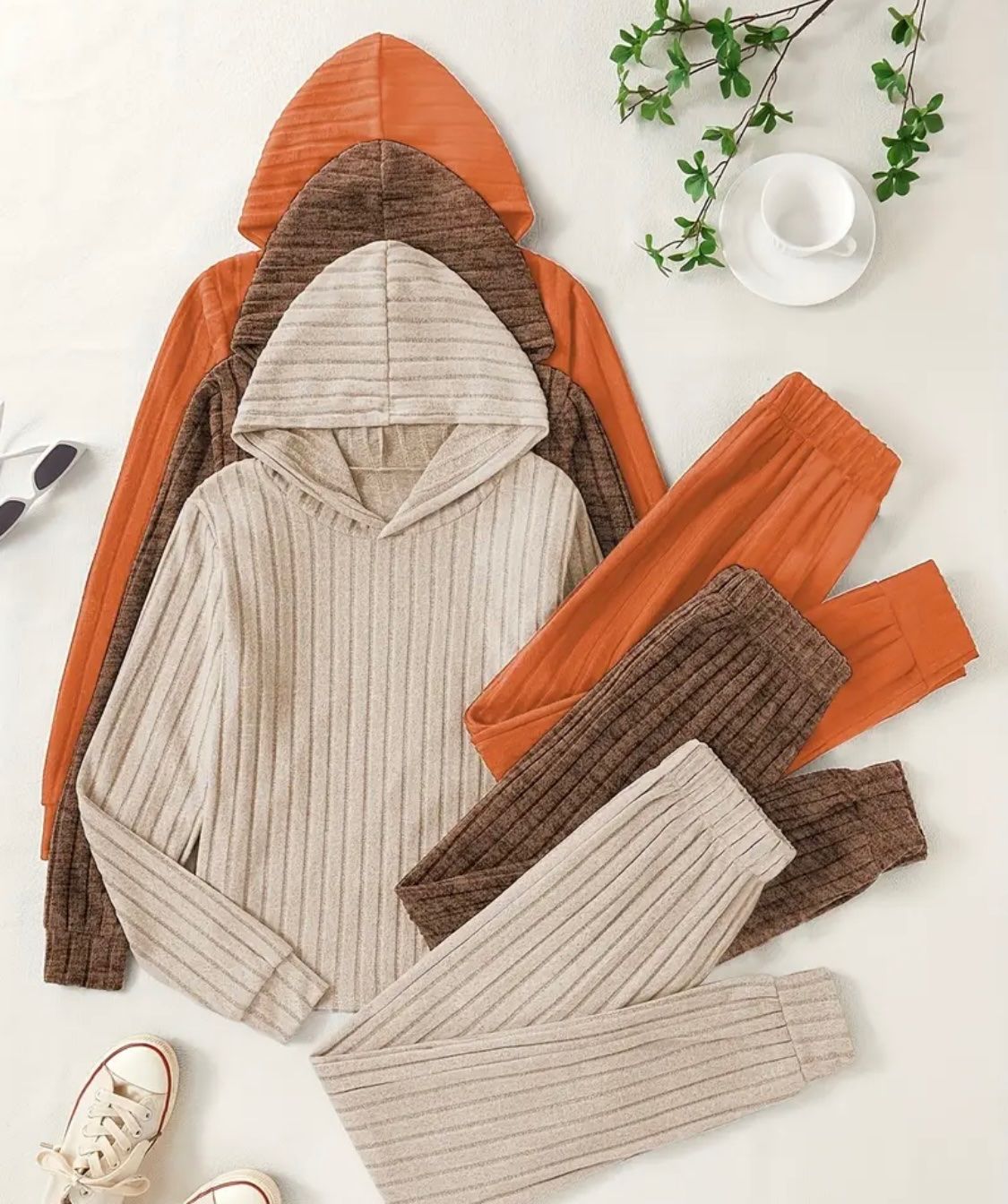 Completi: edler Hosen-2-Teiler, beige ODER braun ODER orange, L – Nuovo e nell'imballaggio originale da Winkel venduto da ferrari2022 5