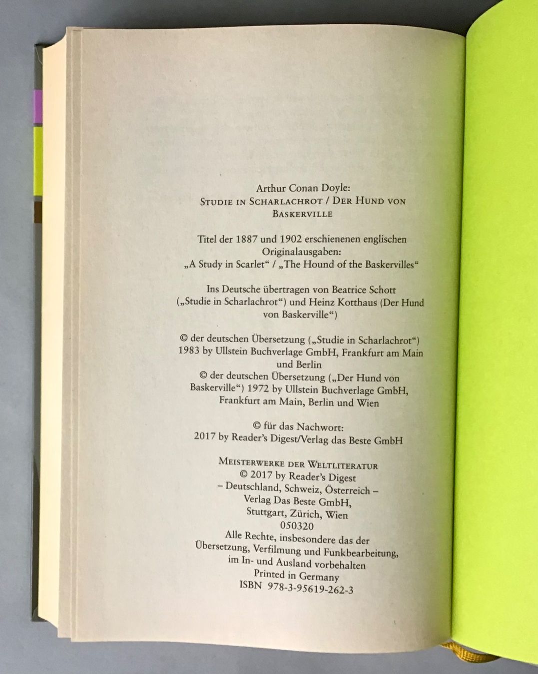 Libri: Der Hund von Baskerville / Studie in Scharlachrot – Nuovo (secondo la descrizione) da Bubendorf venduto da Alpenheidi 7
