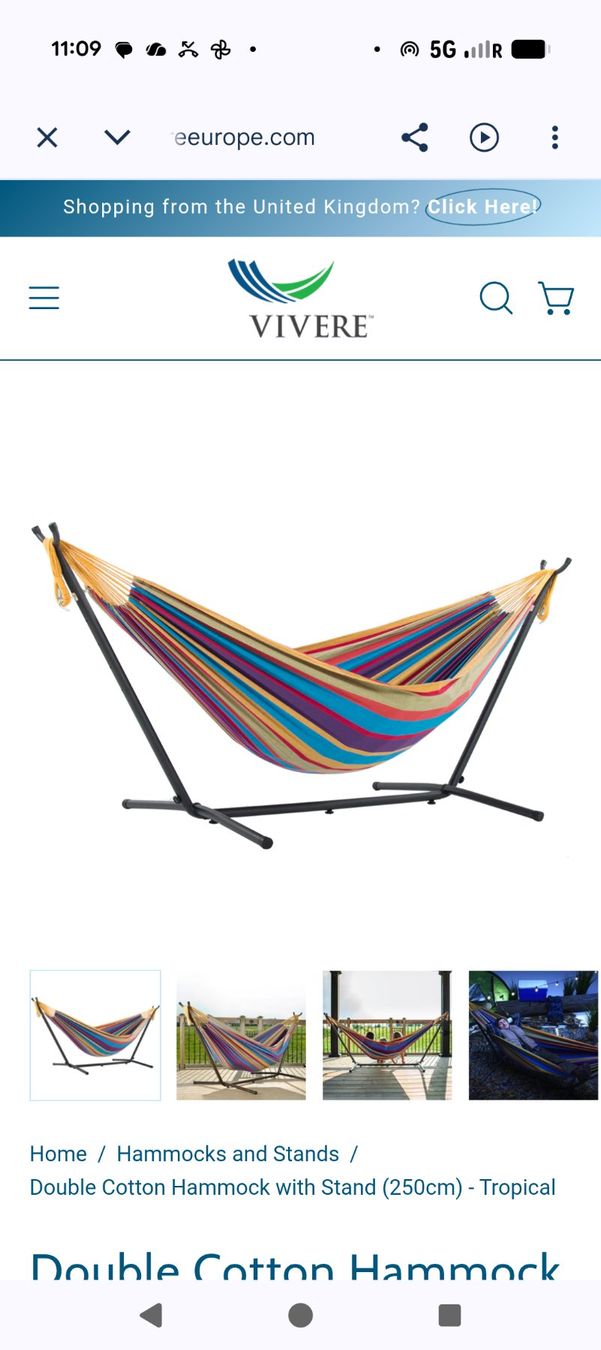 Hamac: Vivere Double Hammock with Steel Stand – D'occasion à Zürich par deb_n55g