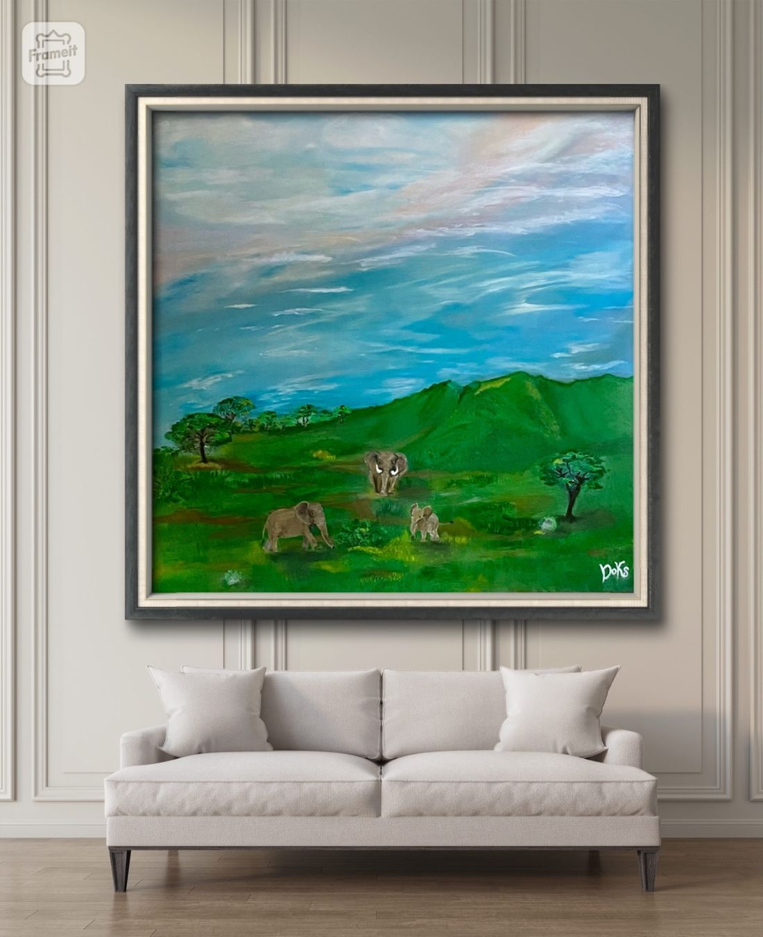 Gemälde: Afrika-Oil Leinwand Bild Kunst Doks – Neu und originalverpackt aus Beromünster von dok_b8mf