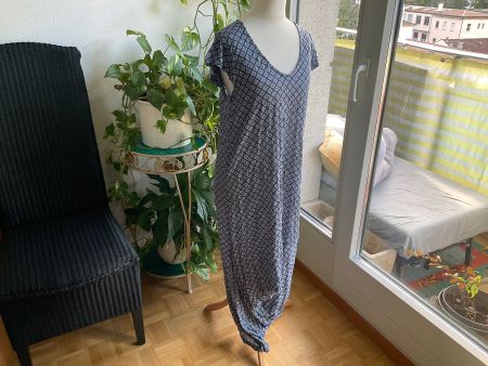 Spéciale robe bleu blanc LAUREN VIDAL, asymétrique, t. S