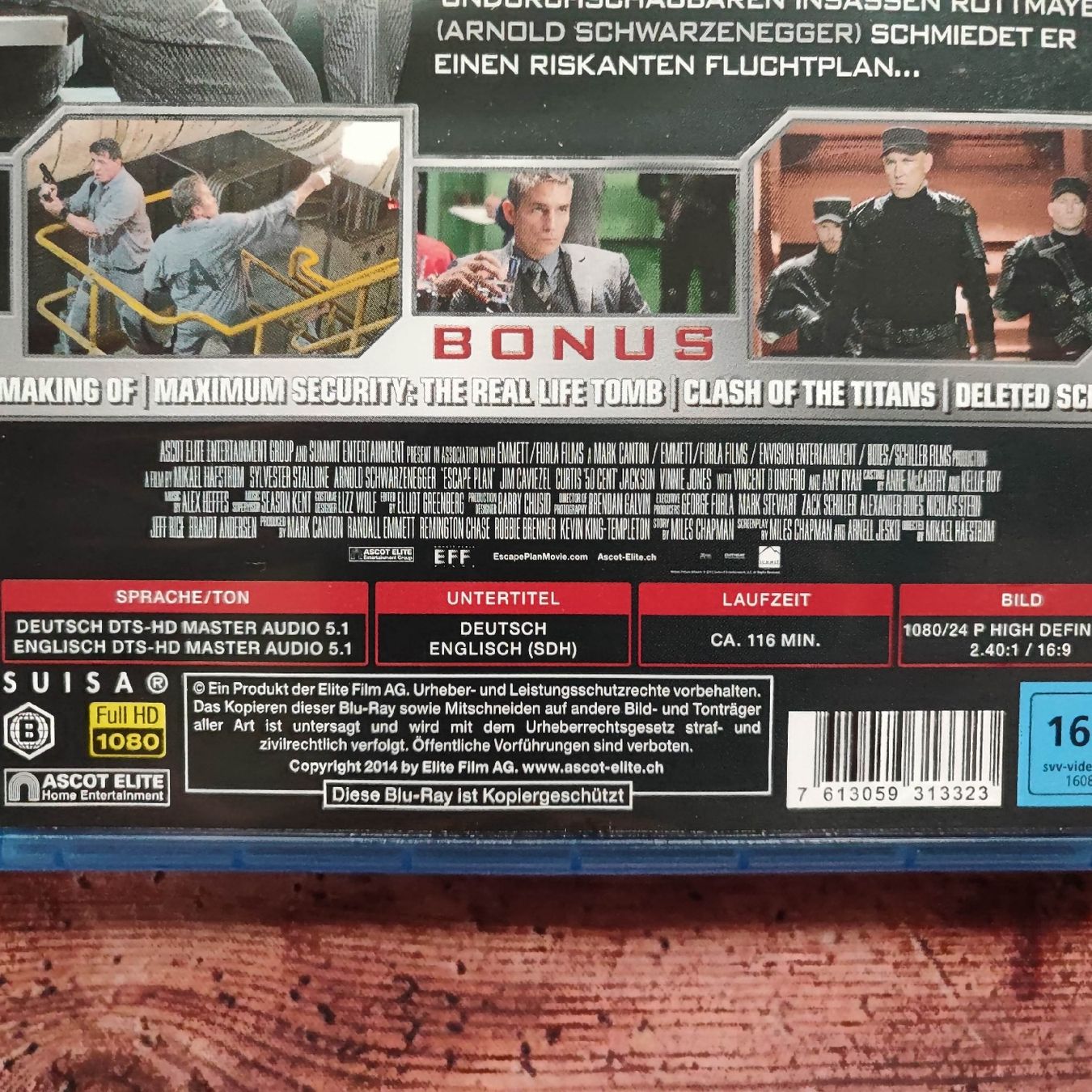 Tutti i DVDs: Blu-ray "Escape Plan" mit Stallone Schwarzenegger – Usato da Dübendorf venduto da kb86_MOVIE 2