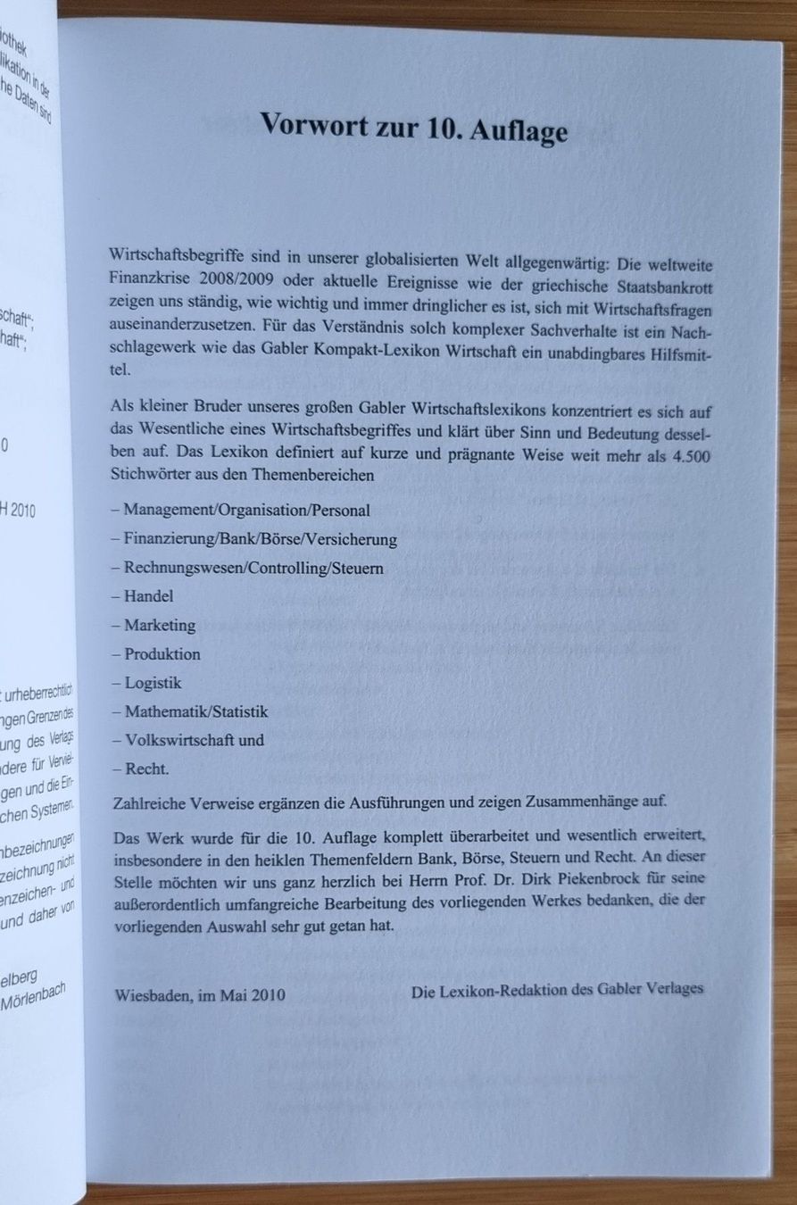 Libri: Gabler Kompakt Lexikon Wirtschaft – Nuovo (secondo la descrizione) da Zumikon venduto da theMiinimalist 1