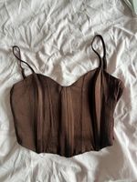 Braunes Korsett-Top in Grösse S von Zara