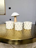 4 piece decorative set - mushroom glass / wooden light