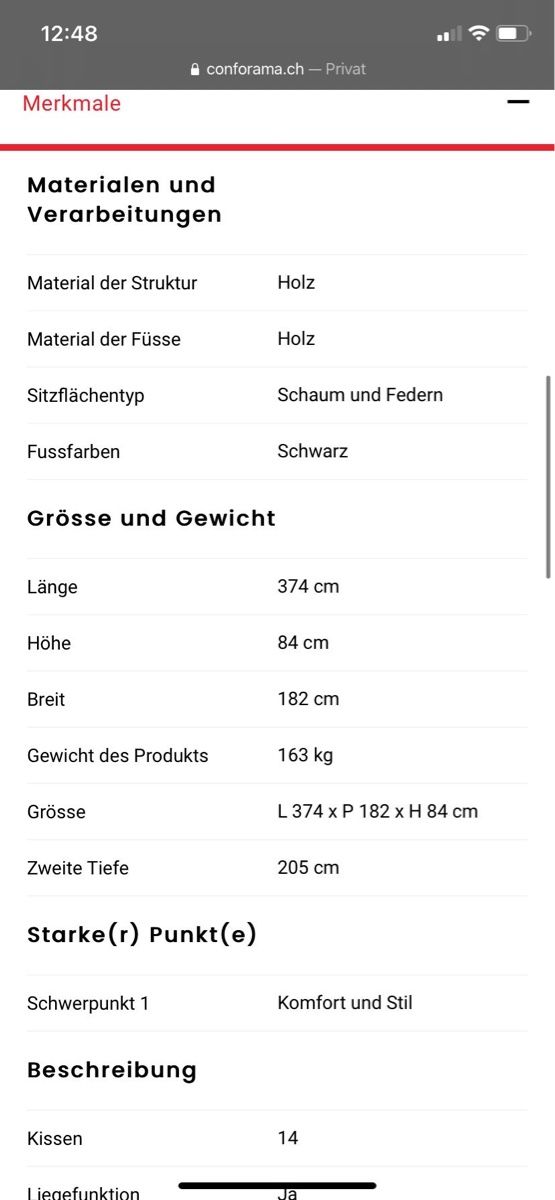 Divani: Grosses Sofa inkl. Dekokissen – Usato da Oetwil an der Limmat venduto da Anina_Mercedes 1