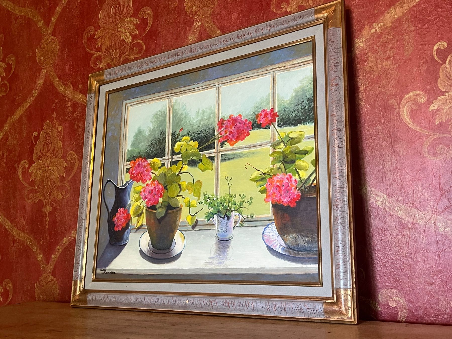 Dipinti: Tableau de fleurs à la fenêtre GINA Karvan – Usato da GENEVE venduto da hehakasapa 4