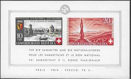 1942 Bundesfeier-Block II ** B19 top Erhaltung selten ab 1.-