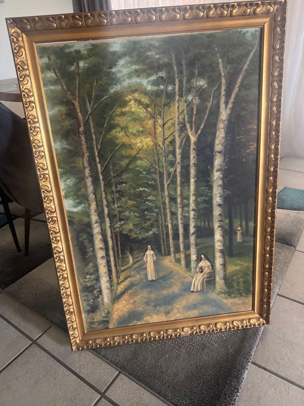 Dipinti: Originales Ölgemälde "Klostergarten" S.M.Alberta O.S.B. – Nuovo (secondo la descrizione) da Siebnen venduto da Suisse___1291 2