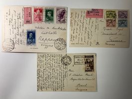 Vatikan 1936/37, 3 Belege mit attraktiver Frankatur