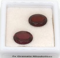 2x Grenats Rhodolites 9x7 mm - CERTIFICAT 430.- Fr