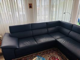 Ecksofa Leder dunkelblau gute Qualitt 280cm x 220cm