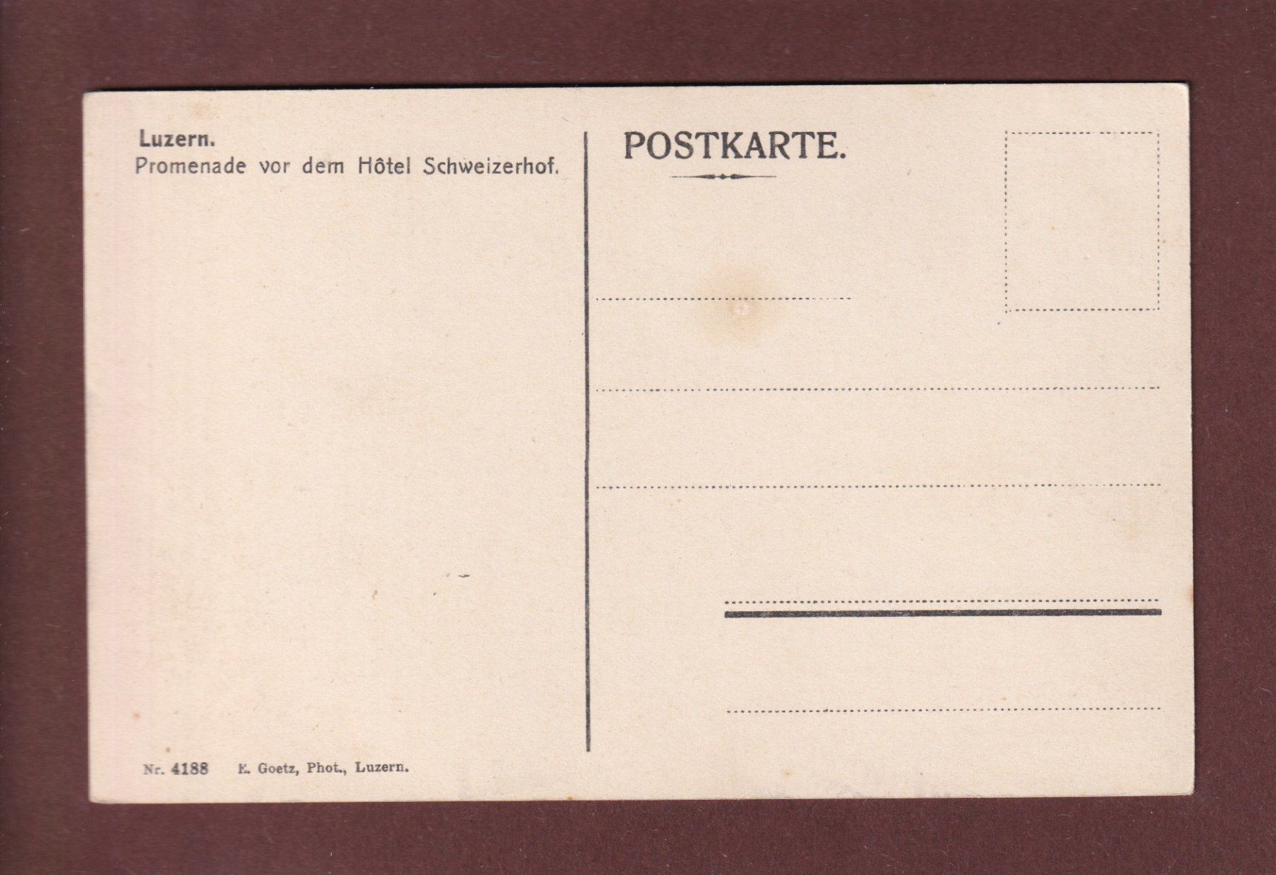 Cartoline postali: LUZERN - Hôtel Schweizerhof – Usato da Pully venduto da nicecards 1