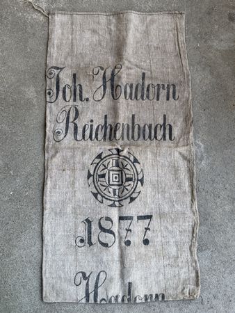 Antiker Getreidesack Kornsack Mehlsack Reichenbach 1877