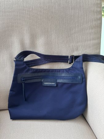 Longchamp Umhängetasche Stoff&Leder dunkelblau