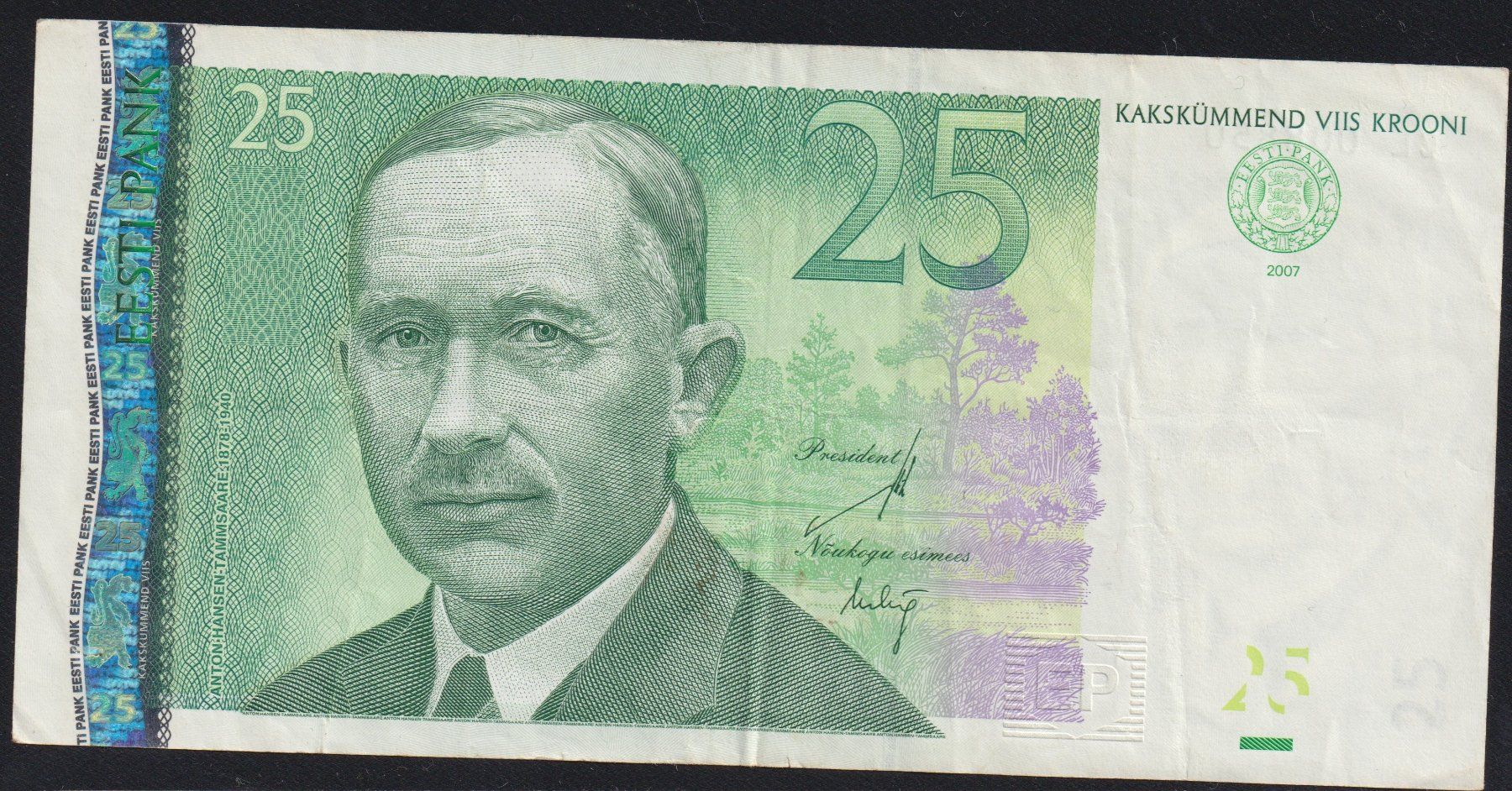 Banconote: Estland 25 Krooni 2007 – Usato da Brugg AG venduto da banknoten_muesli