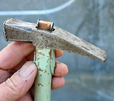 kleiner antiker Hammer Länge 23.5cm punziert 8