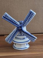 Keramik Windmühle blau weiss Dekoration Handarbeit Delft