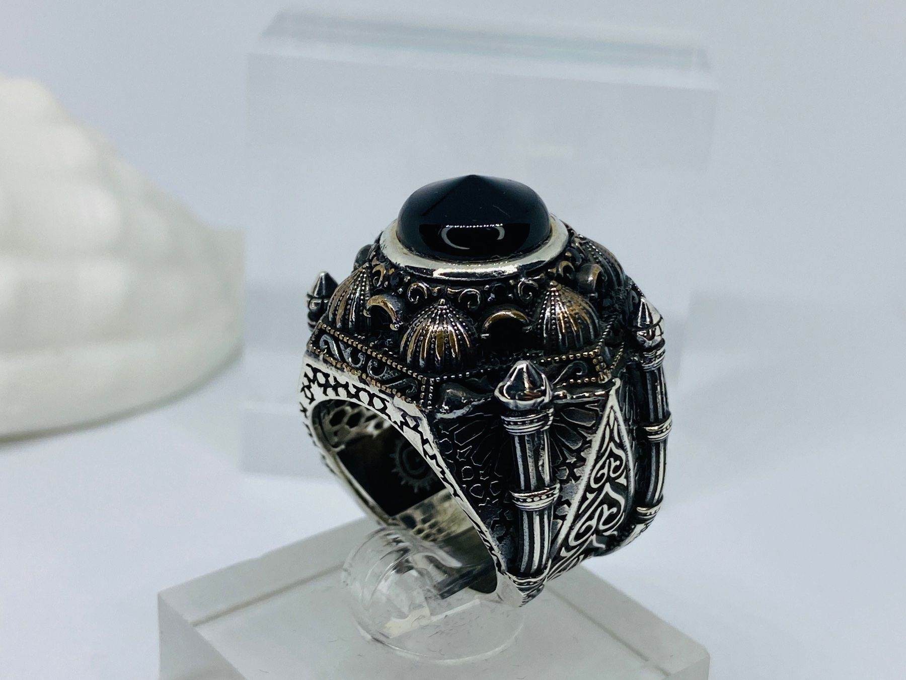 Anelli: Massiver Ring aus 925 er Silber mit Moscheemotiv – Nuovo e nell'imballaggio originale da Windisch venduto da Zeta2018 2