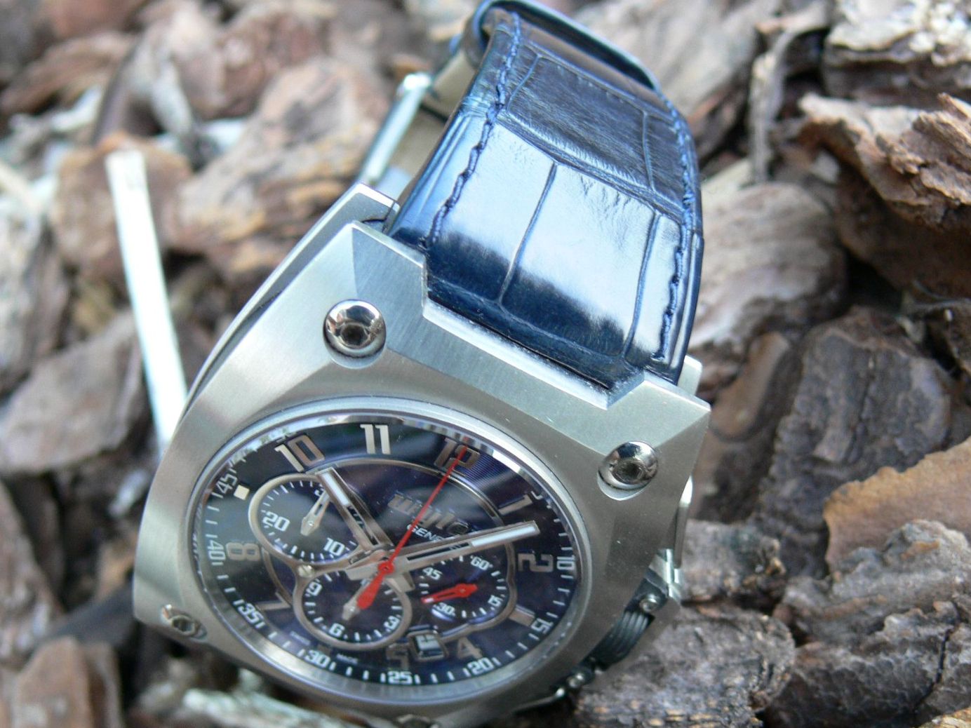 Wyler Orologi: Wyler Code R Automatic BLAU Chronograpph Kroko Code R 100.4 – Usato da Remigen venduto da Kelias 1