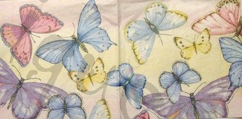 Caspari Papier-Gästehandtücher Servietten – Schmetterlings-Design, 3-lagig | 20 Stück, Biologisch Abbaubar