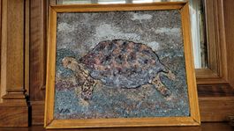 Steinbild Kunstwerk Riesen Schildkröte Prachtvoll Unikat